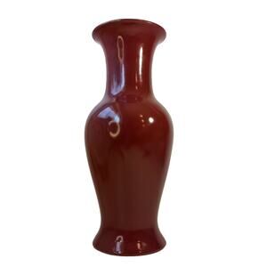 Vintage Hyalyn USA Art Pottery Vase Mauve Red Glazed 14" #872 Burgandy Wine 80s